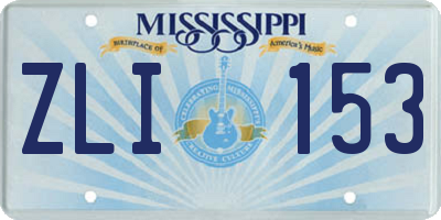 MS license plate ZLI153