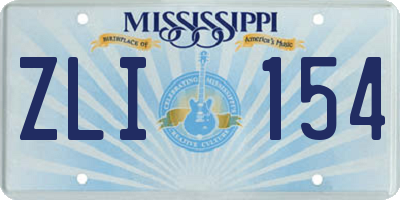MS license plate ZLI154