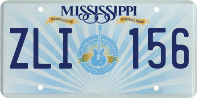 MS license plate ZLI156