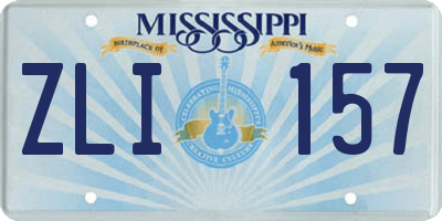 MS license plate ZLI157