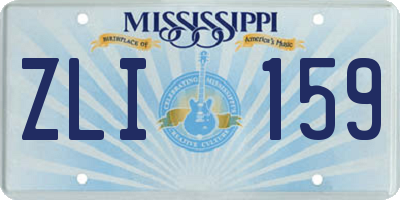 MS license plate ZLI159