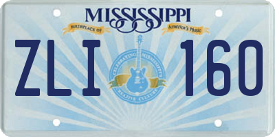 MS license plate ZLI160