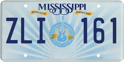 MS license plate ZLI161