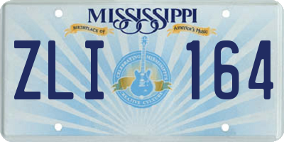 MS license plate ZLI164