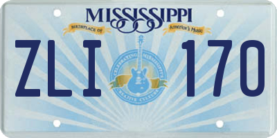MS license plate ZLI170