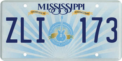 MS license plate ZLI173