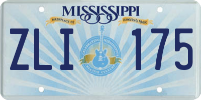MS license plate ZLI175