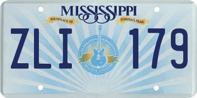 MS license plate ZLI179