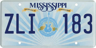 MS license plate ZLI183