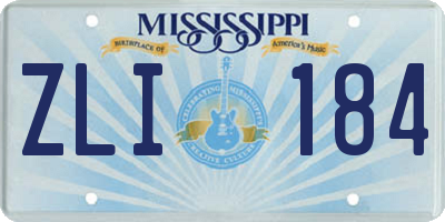 MS license plate ZLI184