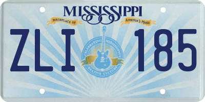 MS license plate ZLI185