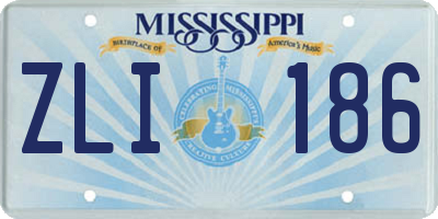 MS license plate ZLI186