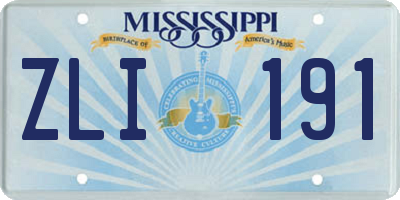 MS license plate ZLI191