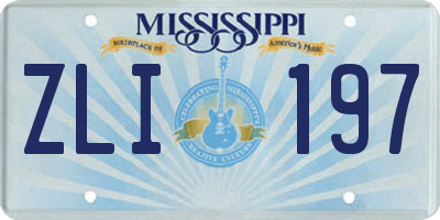 MS license plate ZLI197
