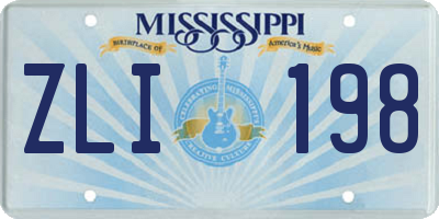 MS license plate ZLI198
