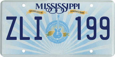 MS license plate ZLI199