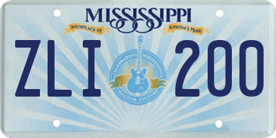 MS license plate ZLI200