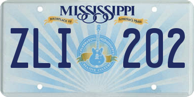 MS license plate ZLI202