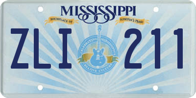 MS license plate ZLI211