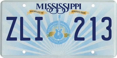 MS license plate ZLI213