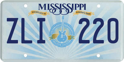 MS license plate ZLI220