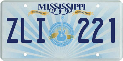 MS license plate ZLI221