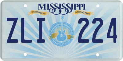 MS license plate ZLI224