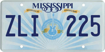 MS license plate ZLI225