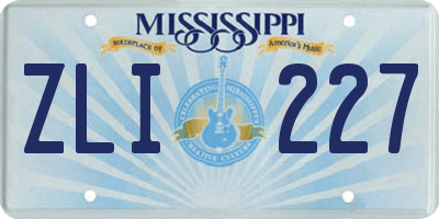 MS license plate ZLI227