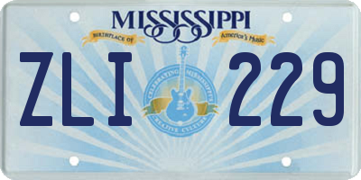 MS license plate ZLI229