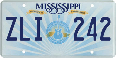 MS license plate ZLI242