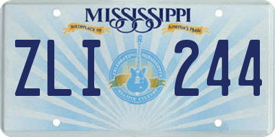 MS license plate ZLI244