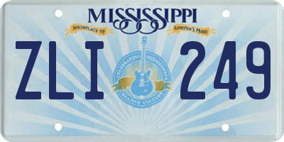 MS license plate ZLI249