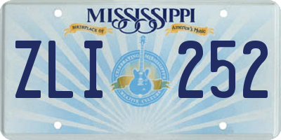 MS license plate ZLI252