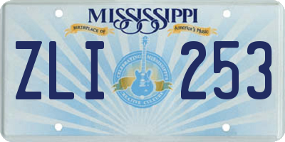 MS license plate ZLI253