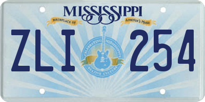 MS license plate ZLI254
