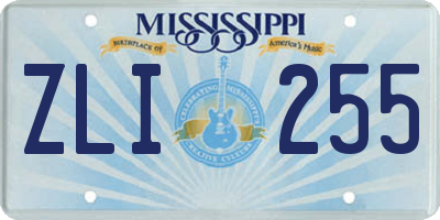 MS license plate ZLI255
