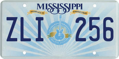 MS license plate ZLI256
