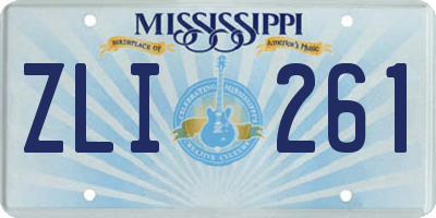 MS license plate ZLI261