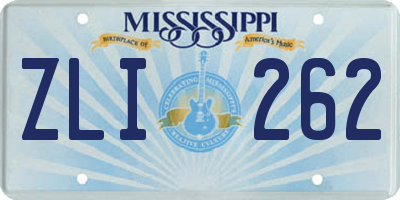 MS license plate ZLI262