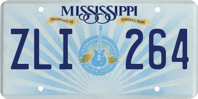MS license plate ZLI264