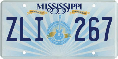 MS license plate ZLI267