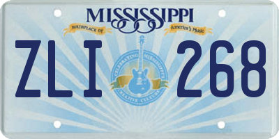 MS license plate ZLI268