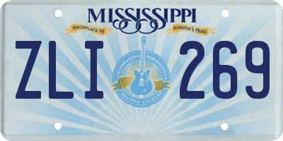 MS license plate ZLI269