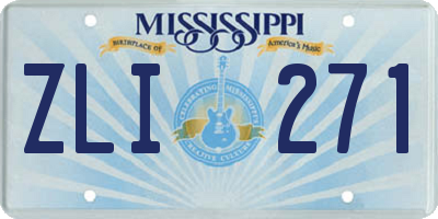 MS license plate ZLI271