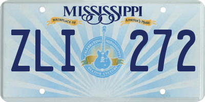 MS license plate ZLI272