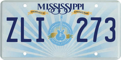 MS license plate ZLI273