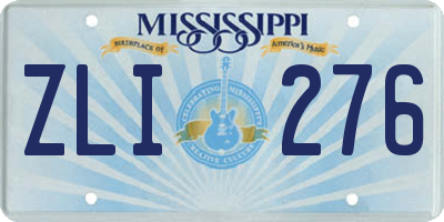 MS license plate ZLI276