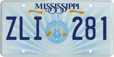 MS license plate ZLI281