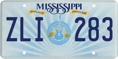 MS license plate ZLI283